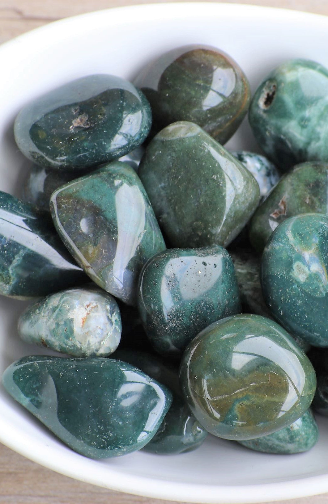 Green Moss Agate Tumbled Stone